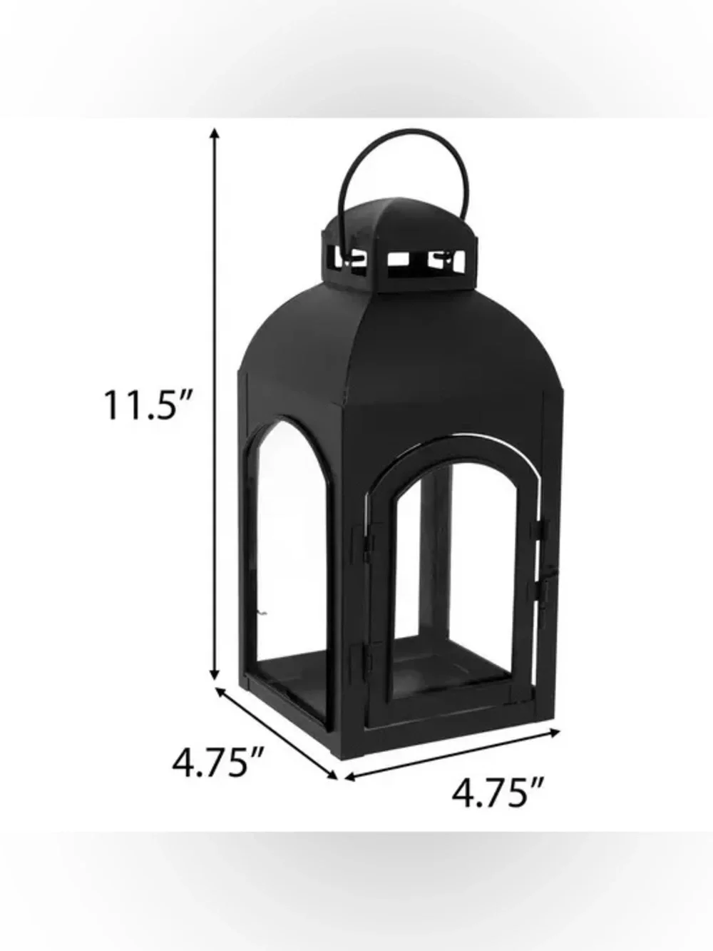 Black Arch Metal Lantern